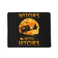 Hilarious Halloween Camping Trailer with Witches and Hitches Mousepad