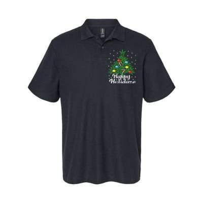 Happy Holidaze Cannabis Weed Leaf Christmas Tree Marijuana Softstyle Adult Sport Polo