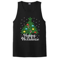 Happy Holidaze Cannabis Weed Leaf Christmas Tree Marijuana PosiCharge Competitor Tank