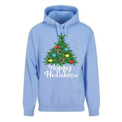 Happy Holidaze Cannabis Weed Leaf Christmas Tree Marijuana Unisex Surf Hoodie