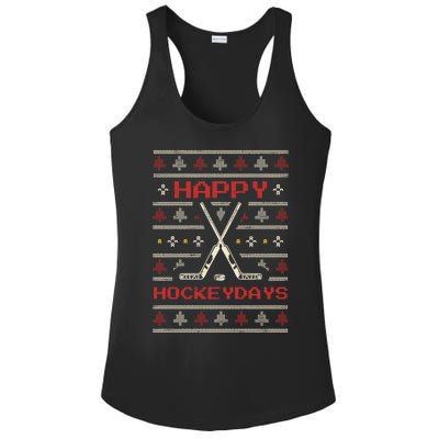 Happy Hockeydays Christmas Season Holidays Ice Hockey Sports Gift Ladies PosiCharge Competitor Racerback Tank