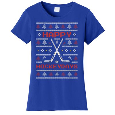 Happy Hockeydays Christmas Season Holidays Ice Hockey Sports Gift Women's T-Shirt