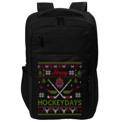 Happy Hockeydays Cool Hockey Christmas Wearing Outfit Xmas Great Gift Impact Tech Backpack