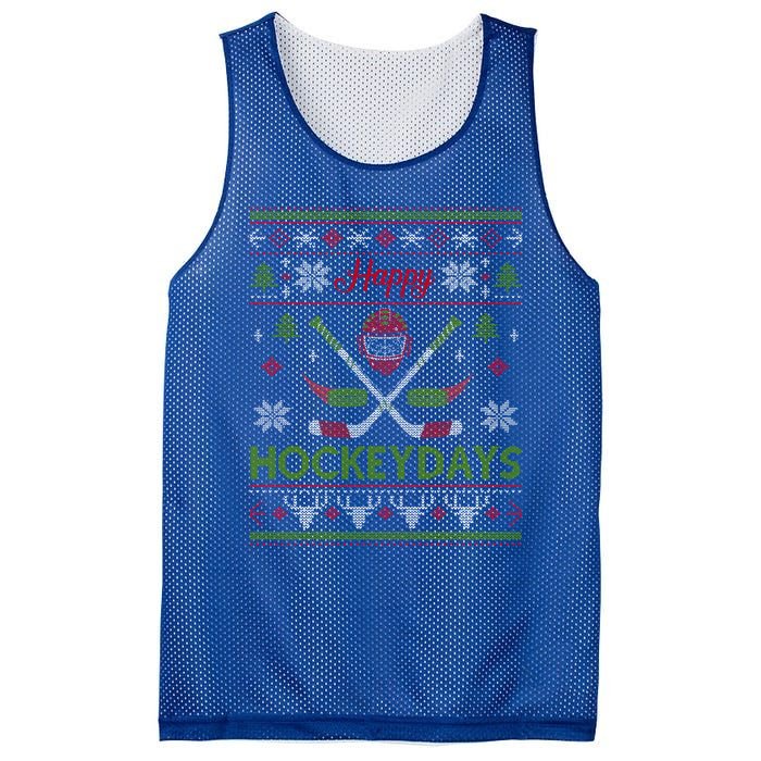 Happy Hockeydays Cool Hockey Christmas Wearing Outfit Xmas Great Gift Mesh Reversible Basketball Jersey Tank