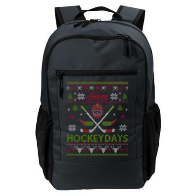 Happy Hockeydays Cool Hockey Christmas Wearing Outfit Xmas Great Gift Daily Commute Backpack