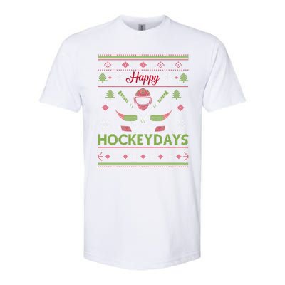 Happy Hockeydays Cool Hockey Christmas Wearing Outfit Xmas Great Gift Softstyle CVC T-Shirt