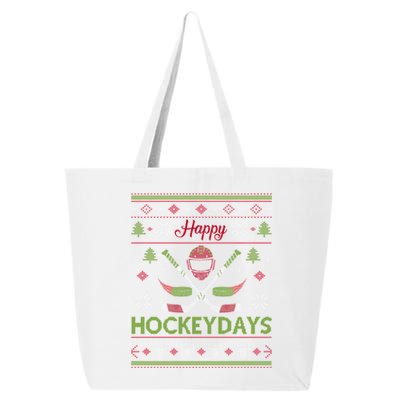 Happy Hockeydays Cool Hockey Christmas Wearing Outfit Xmas Great Gift 25L Jumbo Tote