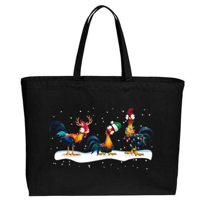 Hei Hei Chicken Christmas Cotton Canvas Jumbo Tote