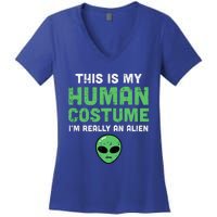 Halloween Human Costume Im Alien Funny Women's V-Neck T-Shirt