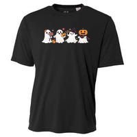 Hippie Halloween Cute Ghost Boo Spooky Season Pumpkin  Cooling Performance Crew T-Shirt