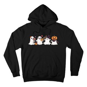 Hippie Halloween Cute Ghost Boo Spooky Season Pumpkin  Hoodie