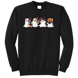 Hippie Halloween Cute Ghost Boo Spooky Season Pumpkin  Sweatshirt