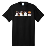 Hippie Halloween Cute Ghost Boo Spooky Season Pumpkin  Tall T-Shirt