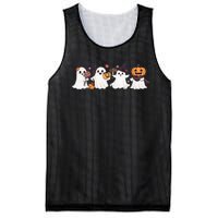 Hippie Halloween Cute Ghost Boo Spooky Season Pumpkin  Mesh Reversible Basketball Jersey Tank