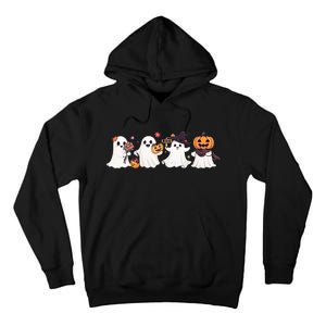 Hippie Halloween Cute Ghost Boo Spooky Season Pumpkin  Tall Hoodie