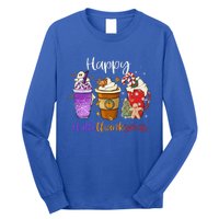 Happy Hallothanksmas Coffee Latte Halloween Thanksgiving Long Sleeve Shirt