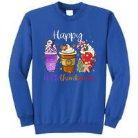 Happy Hallothanksmas Coffee Latte Halloween Thanksgiving Sweatshirt