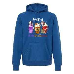 Happy Hallothanksmas Coffee Latte Halloween Thanksgiving Premium Hoodie