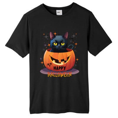 Happy Halloween Cat Skull Bats Kitty Pumpkin Meaningful Gift Tall Fusion ChromaSoft Performance T-Shirt