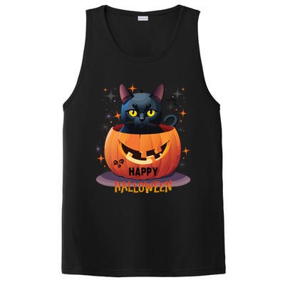 Happy Halloween Cat Skull Bats Kitty Pumpkin Meaningful Gift PosiCharge Competitor Tank