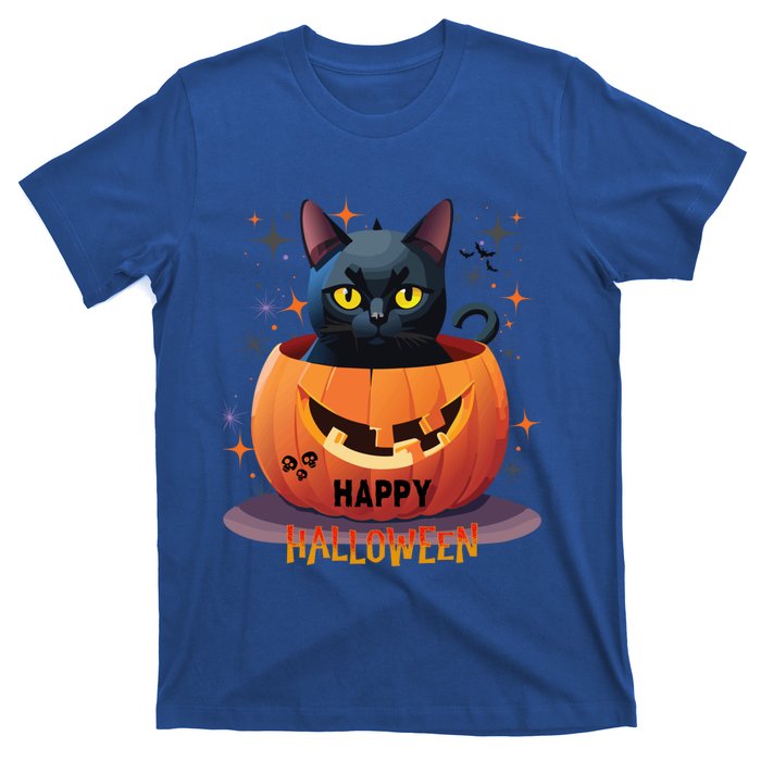 Happy Halloween Cat Skull Bats Kitty Pumpkin Meaningful Gift T-Shirt