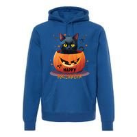 Happy Halloween Cat Skull Bats Kitty Pumpkin Meaningful Gift Premium Hoodie