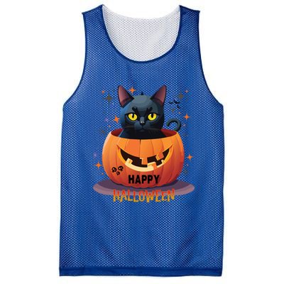 Happy Halloween Cat Skull Bats Kitty Pumpkin Meaningful Gift Mesh Reversible Basketball Jersey Tank