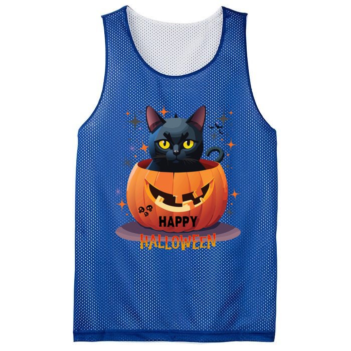 Happy Halloween Cat Skull Bats Kitty Pumpkin Meaningful Gift Mesh Reversible Basketball Jersey Tank