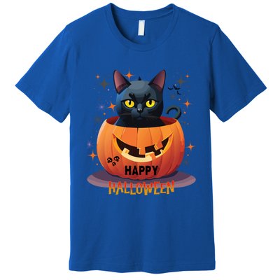 Happy Halloween Cat Skull Bats Kitty Pumpkin Meaningful Gift Premium T-Shirt