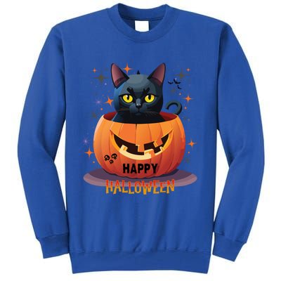 Happy Halloween Cat Skull Bats Kitty Pumpkin Meaningful Gift Tall Sweatshirt