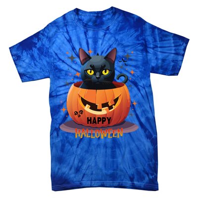 Happy Halloween Cat Skull Bats Kitty Pumpkin Meaningful Gift Tie-Dye T-Shirt