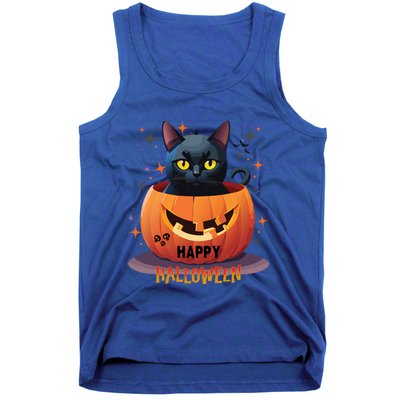 Happy Halloween Cat Skull Bats Kitty Pumpkin Meaningful Gift Tank Top