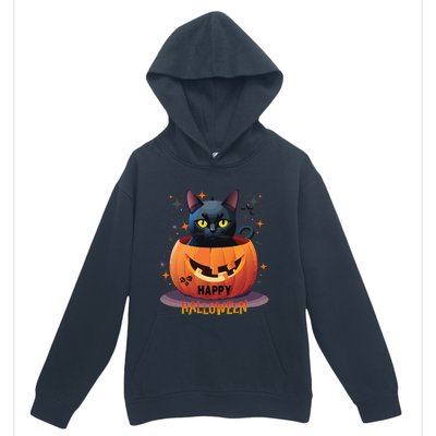 Happy Halloween Cat Skull Bats Kitty Pumpkin Meaningful Gift Urban Pullover Hoodie