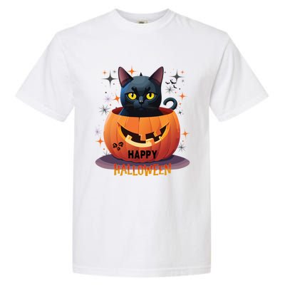 Happy Halloween Cat Skull Bats Kitty Pumpkin Meaningful Gift Garment-Dyed Heavyweight T-Shirt