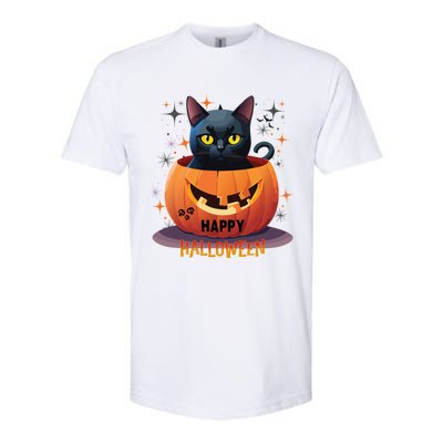 Happy Halloween Cat Skull Bats Kitty Pumpkin Meaningful Gift Softstyle CVC T-Shirt