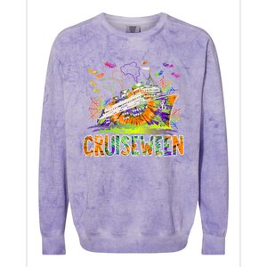 Happy Halloween Cruiseween Pumpkin Spooky Cruise Squad Meaningful Gift Colorblast Crewneck Sweatshirt