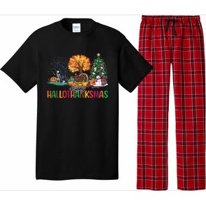 Happy Hallothanksmas Christmas Halloween Thanksgiving Pajama Set