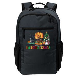 Happy Hallothanksmas Christmas Halloween Thanksgiving Daily Commute Backpack