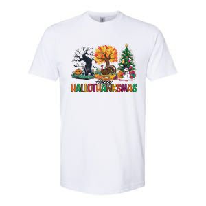 Happy Hallothanksmas Christmas Halloween Thanksgiving Softstyle CVC T-Shirt