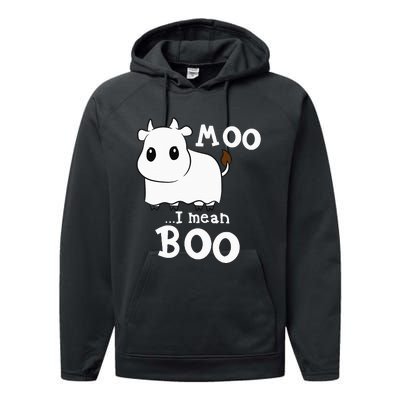 Hilarious Halloween Cow Costume Spooky Moo Performance Fleece Hoodie