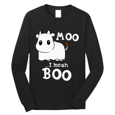 Hilarious Halloween Cow Costume Spooky Moo Long Sleeve Shirt