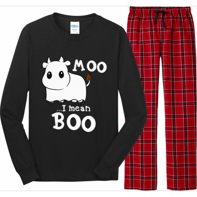 Hilarious Halloween Cow Costume Spooky Moo Long Sleeve Pajama Set