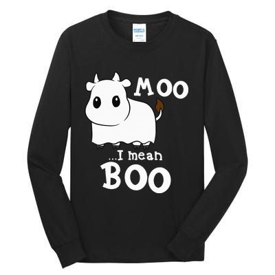 Hilarious Halloween Cow Costume Spooky Moo Tall Long Sleeve T-Shirt