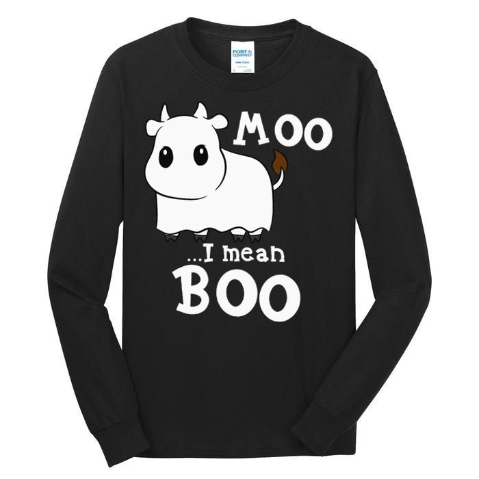 Hilarious Halloween Cow Costume Spooky Moo Tall Long Sleeve T-Shirt