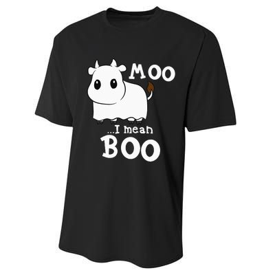 Hilarious Halloween Cow Costume Spooky Moo Performance Sprint T-Shirt