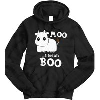 Hilarious Halloween Cow Costume Spooky Moo Tie Dye Hoodie