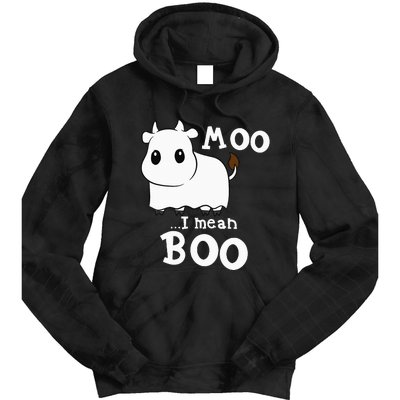 Hilarious Halloween Cow Costume Spooky Moo Tie Dye Hoodie