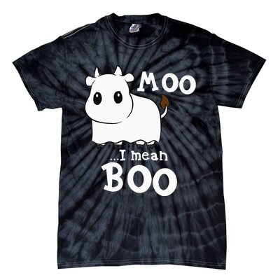 Hilarious Halloween Cow Costume Spooky Moo Tie-Dye T-Shirt