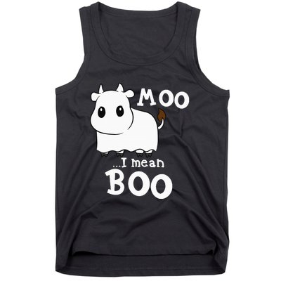 Hilarious Halloween Cow Costume Spooky Moo Tank Top