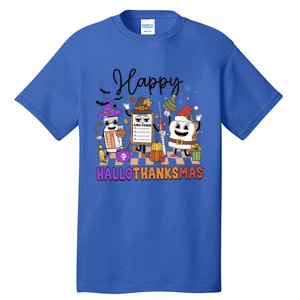 Happy Hallothanksmas Christmas Er Nurse Crew Emergency Room Gift Tall T-Shirt